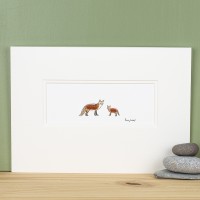 Fox and cub print
